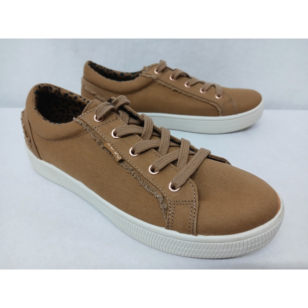 Skechers Women's‎ Bobs 2CUTE4U Casual Canvas Shoes 113328/CSNT Brown White Sz 8